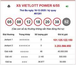 ảnh chụp màn hình kết quả xổ số power 6 55