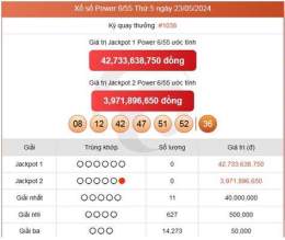 giao diện app kết quả xổ số power 6 55