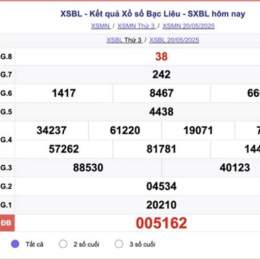 kết quả xổ số kiến thiết bạc liêu hôm nay