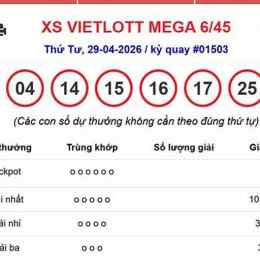 so xo vietlott hom nay 6/45