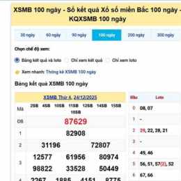 xổ số 100 ngày gần nhất miền bắc