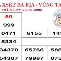 xổ số bà rịa vũng tàu ngày 26 tháng 5