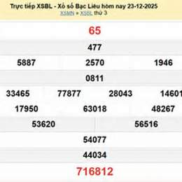 xổ số bạc liêu ngày 13 tháng 01 năm 2026