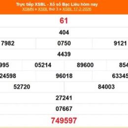 xổ số bạc liêu ngày 17
