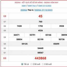 xổ số đà nẵng ngày 27 tháng 12