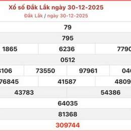 xổ số đắk lắk 30 ngày gần nhất