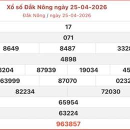 xổ số đắk nông ngày 25 tháng 04
