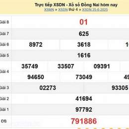 xổ số đồng nai ngày 25