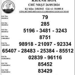 xổ số khánh hòa ngày 26