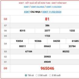 xổ số kon tum chủ nhật hôm nay