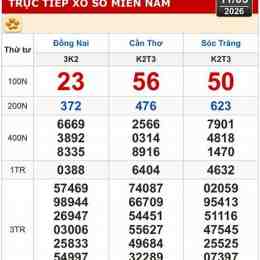 xổ số miền nam đồng nai cần thơ sóc trăng