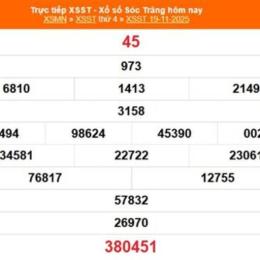 xổ số sóc trăng ngày 19 tháng 11 năm 2025