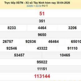 xổ số tây ninh ngày 30 tháng 7 năm 2026