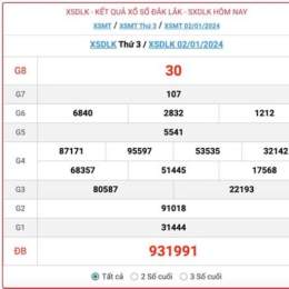xổ số thứ 3 đắk lắk hàng tuần